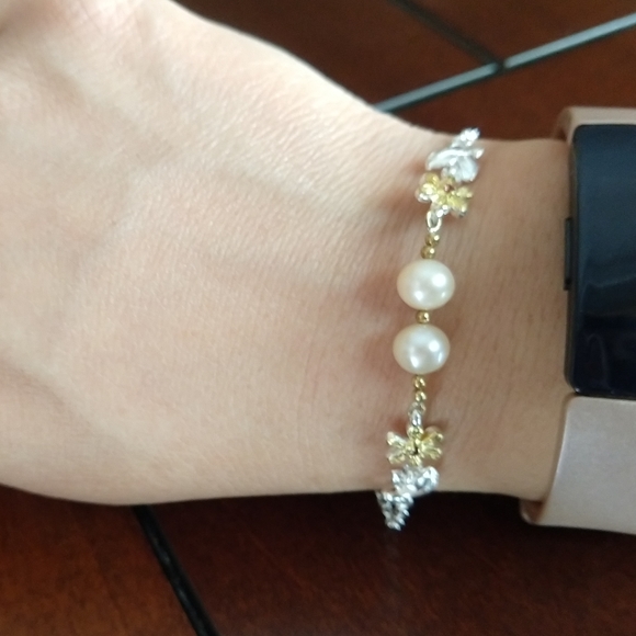 Sterling natural pearl bracelet artistic - Picture 5 of 8